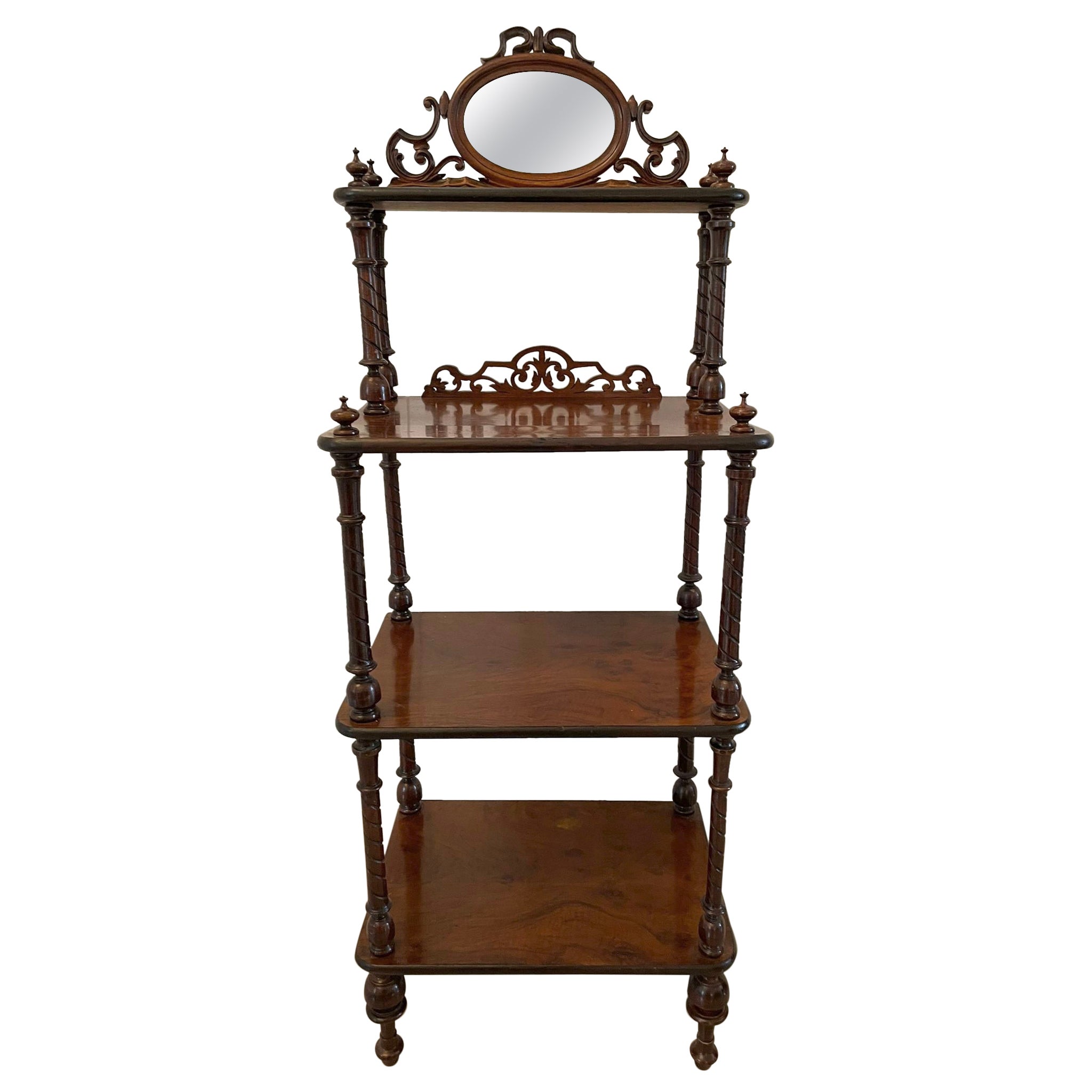 Ancienne ronce de noyer victorienne Whatnot