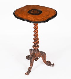 Antique Victorian Burr Walnut Wine/ Occasional Table 19th Century