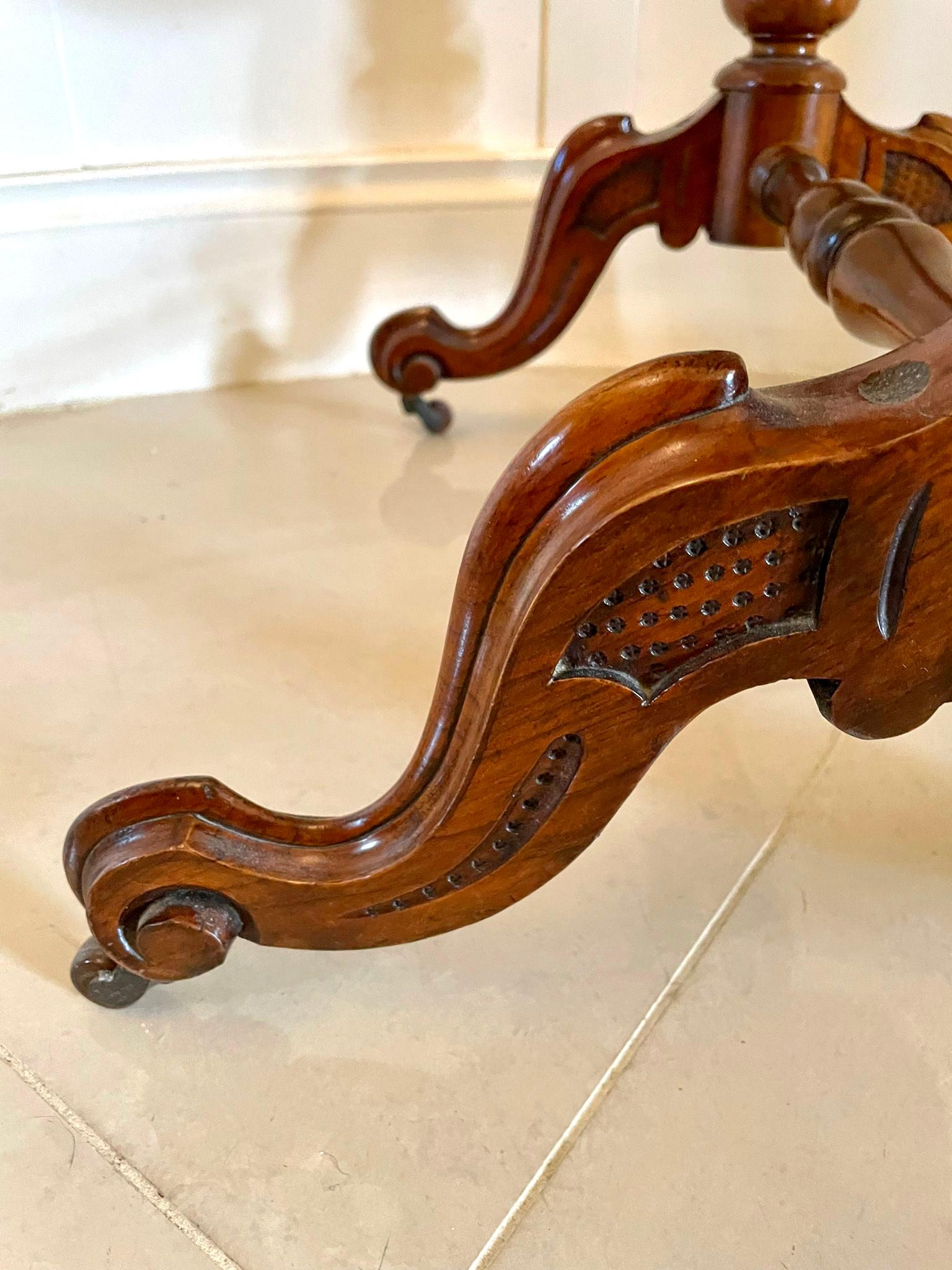 Antique Victorian Burr Walnut Work Table For Sale 9