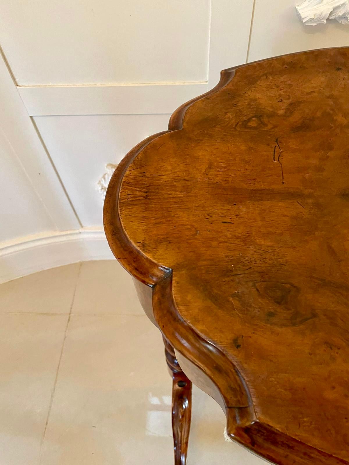 Antique Victorian Burr Walnut Work Table For Sale 3