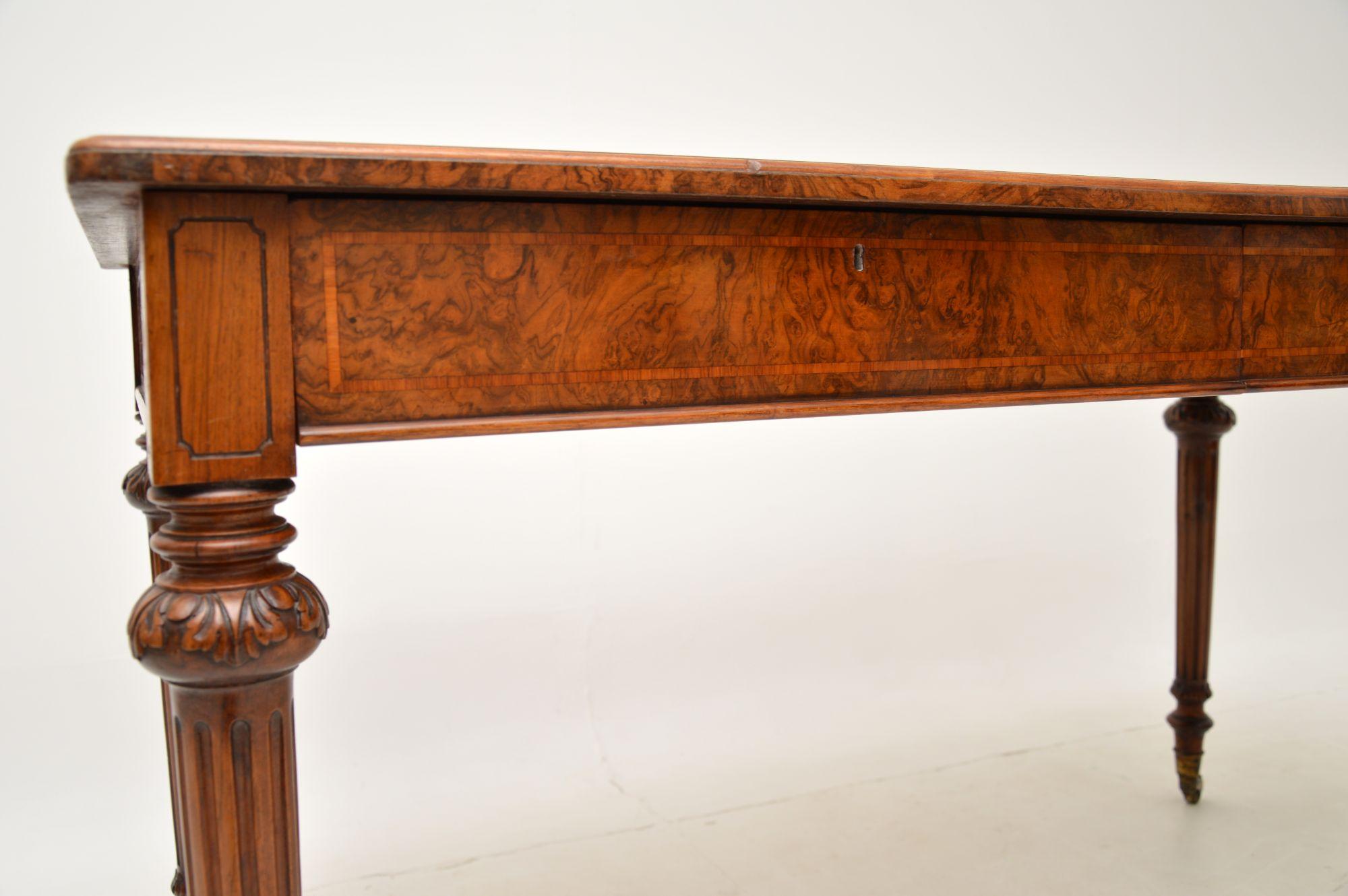 Antique Victorian Burr Walnut Writing Table by Holland & Sons 2