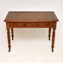 Antique Victorian Burr Walnut Writing Table / Desk
