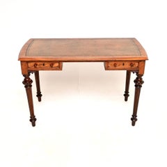 Antique Victorian Burr Walnut Writing Table / Desk