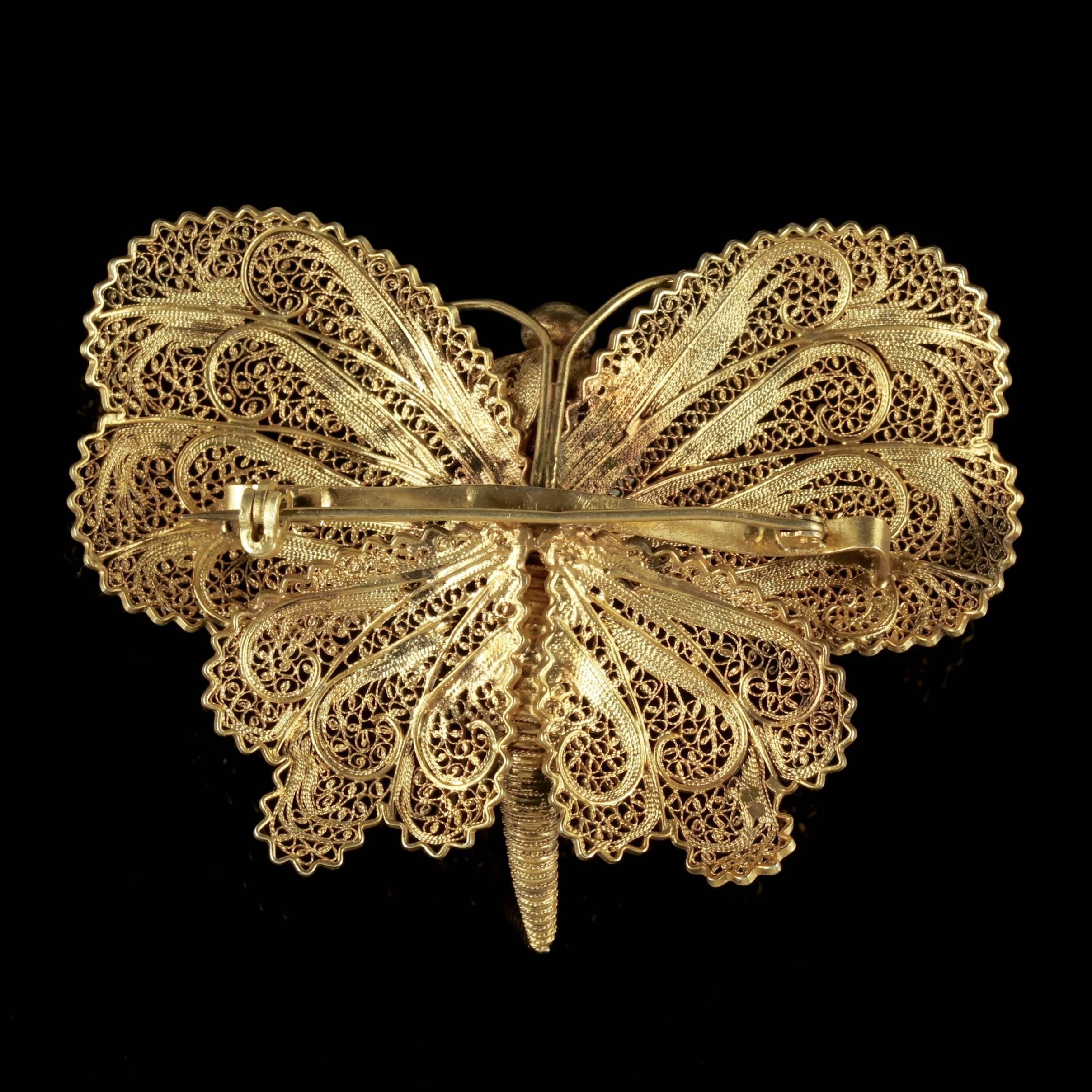 Antique Victorian Butterfly Brooch Silver 18 Carat Gold, circa 1900 In Excellent Condition In Lancaster, Lancashire