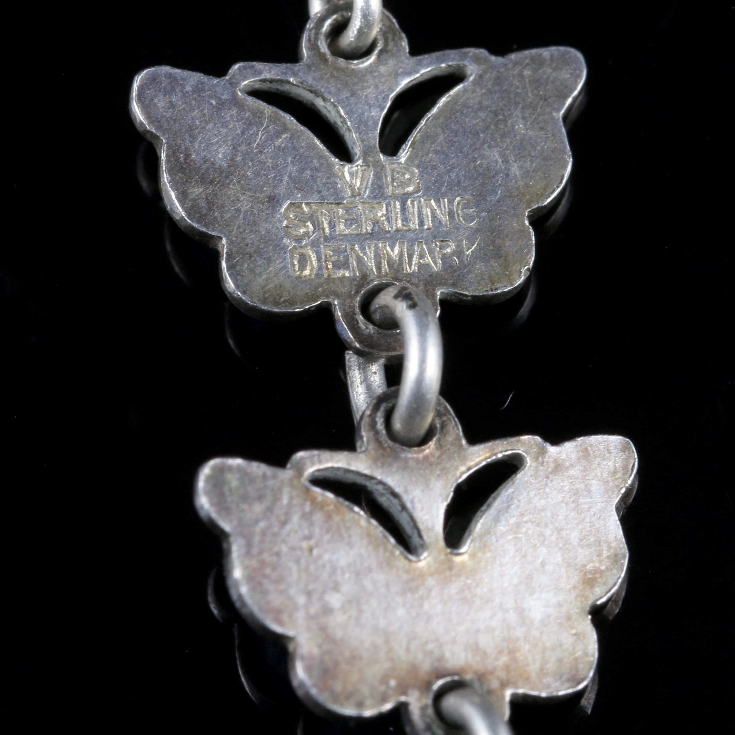 Women's or Men's Antique Victorian Butterfly Enamel Bracelet, circa 1900