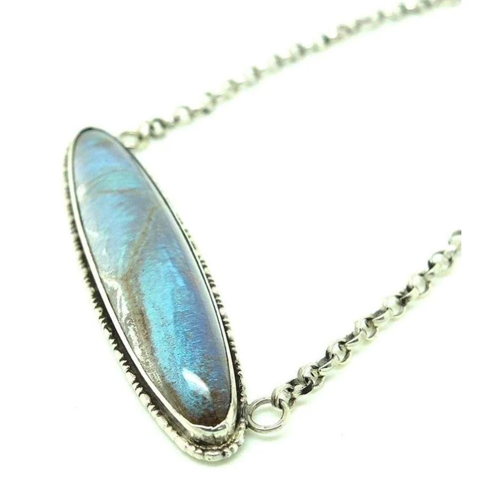 Antica collana vittoriana con ciondolo a forma di ala di farfalla in argento sterling in vendita 2