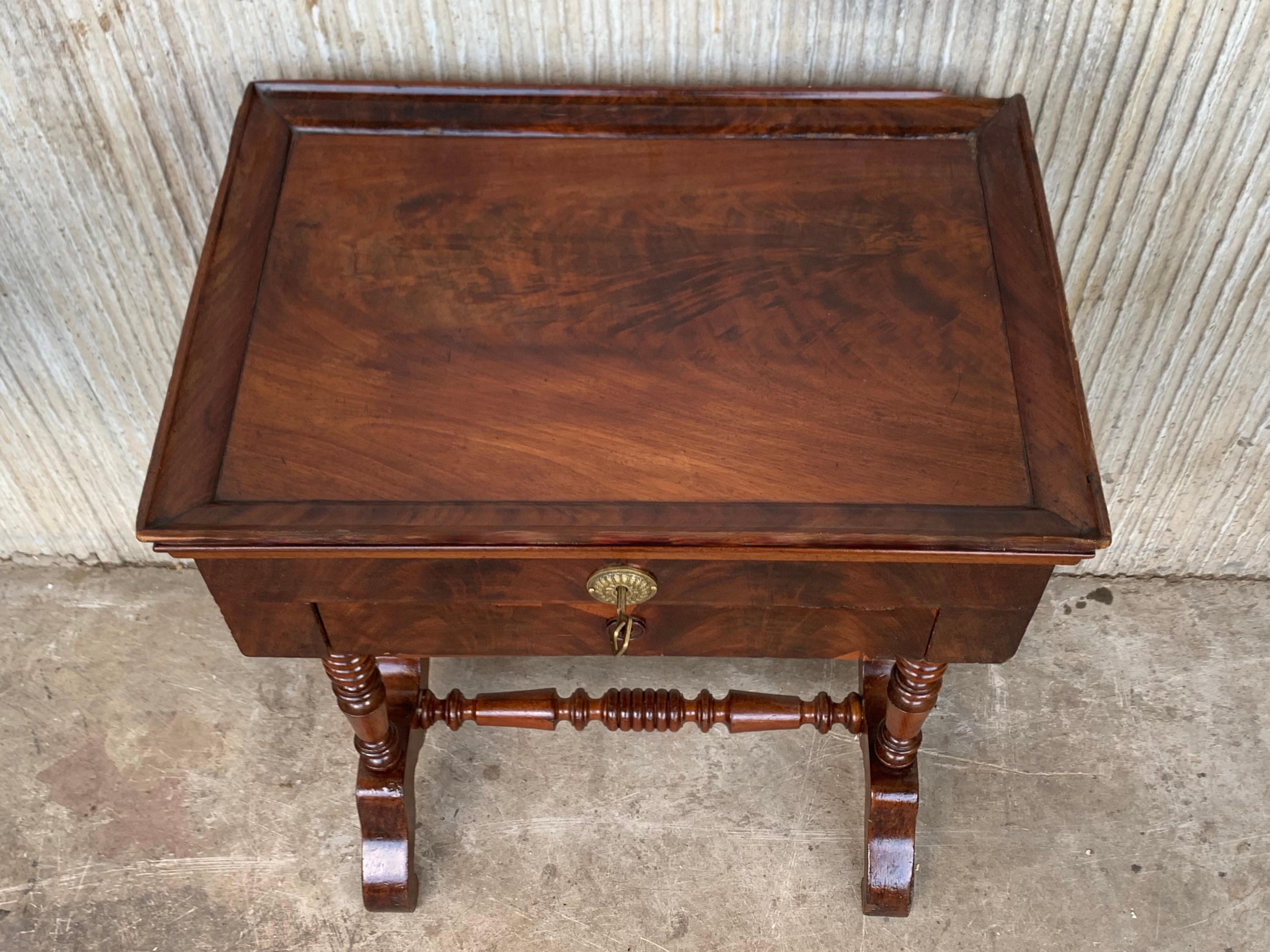 European Antique Victorian C1880 Inlaid Burl Walnut Amboyna Work Side Sewing Table Box For Sale