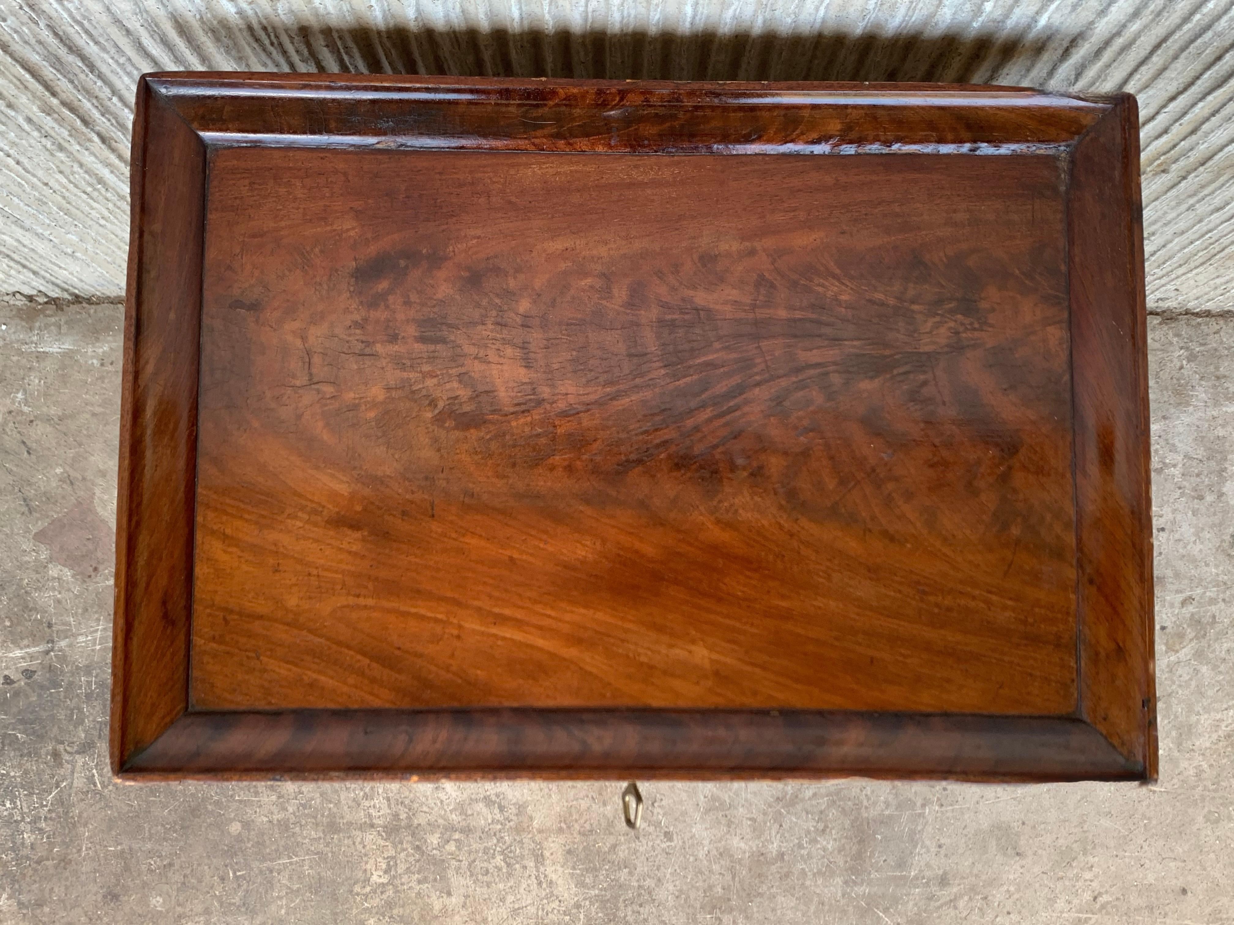 19th Century Antique Victorian C1880 Inlaid Burl Walnut Amboyna Work Side Sewing Table Box For Sale