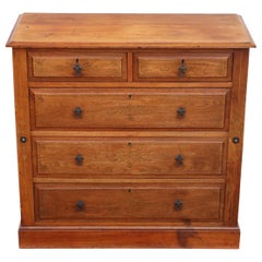 Antique Victorian C 1895 Decorated Ash Chest of Drawers