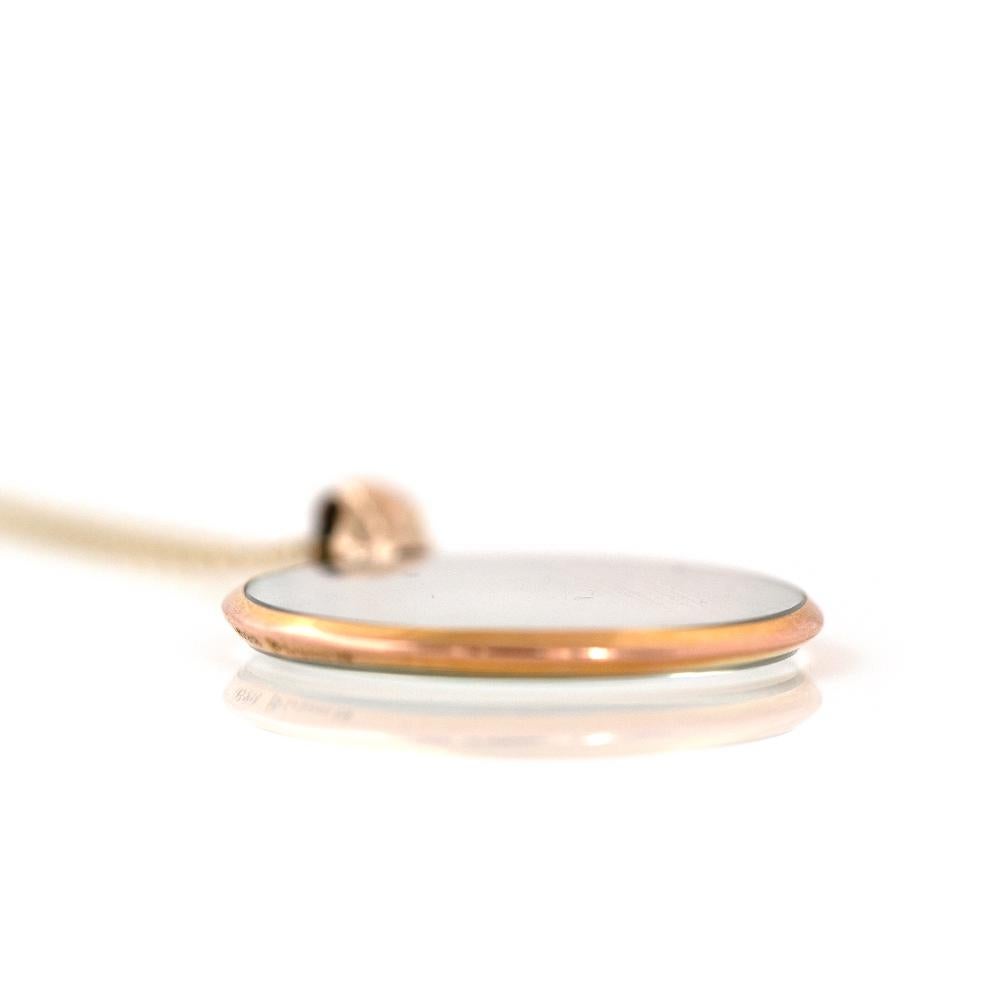 Collier de médaillon en verre ancien, victorien, c.1900s, en or 9ct Pour femmes en vente