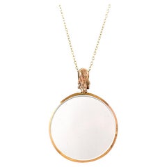 Antique Victorian c.1900s 9ct Gold Glass Locket Necklace