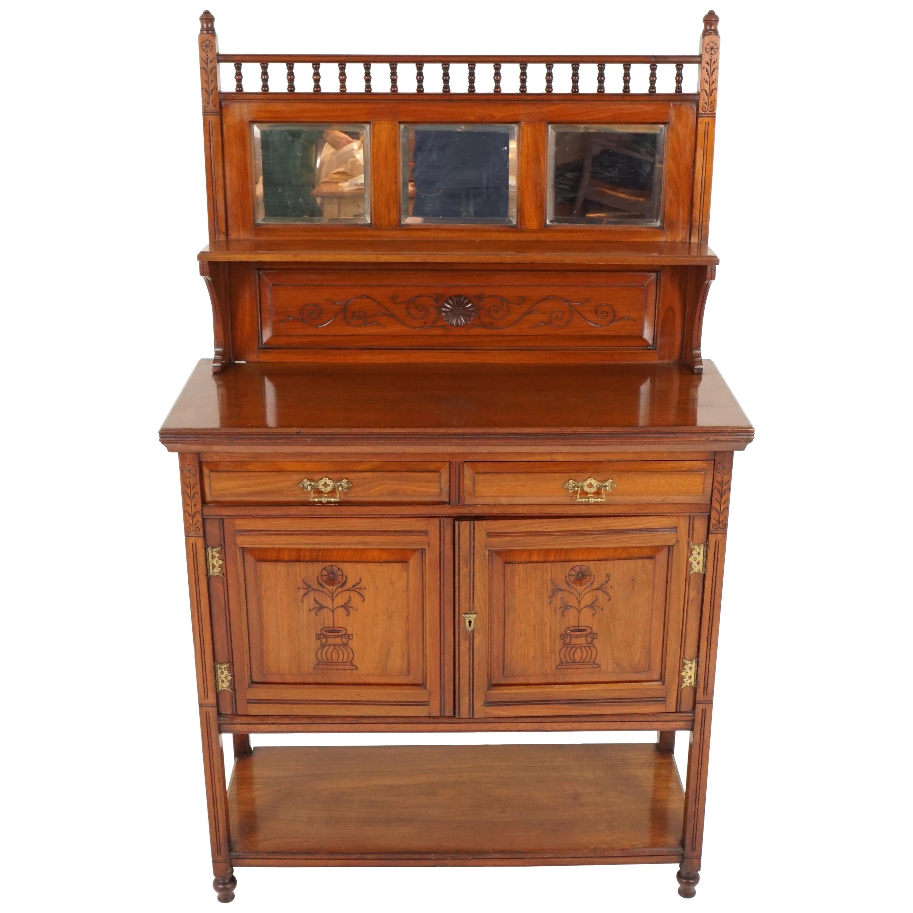 Antique Victorian Mahogany Parlour, Side Display Scotland 1880