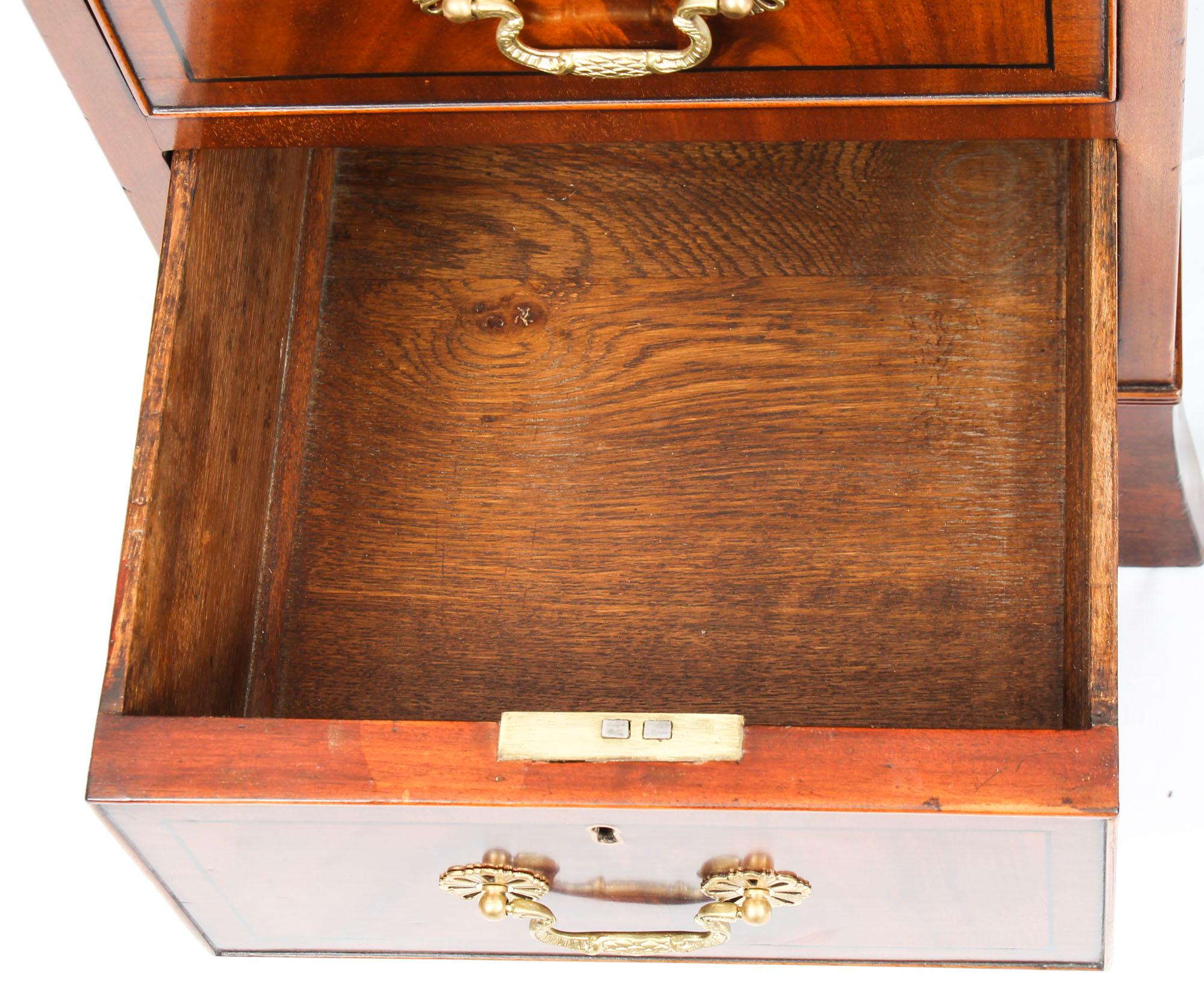 Antique Victorian Caddy Top Mahogany Pedestal Desk, 19th Century 4