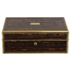 Antique Victorian Calamander Jewellery Box Rare Mechanism