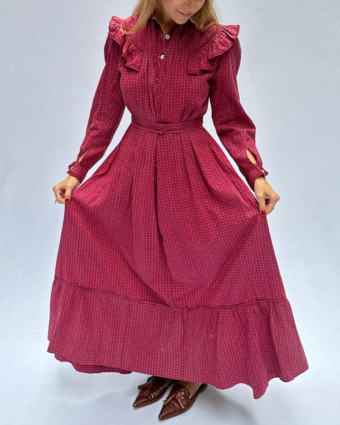 Antique Victorian Calico Dress For Sale 1