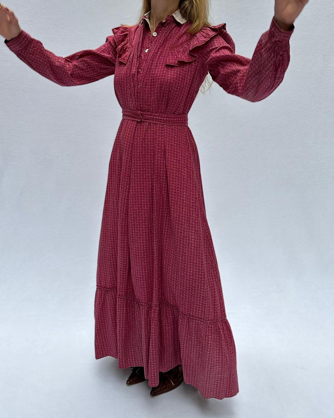 Antique Victorian Calico Dress For Sale 3