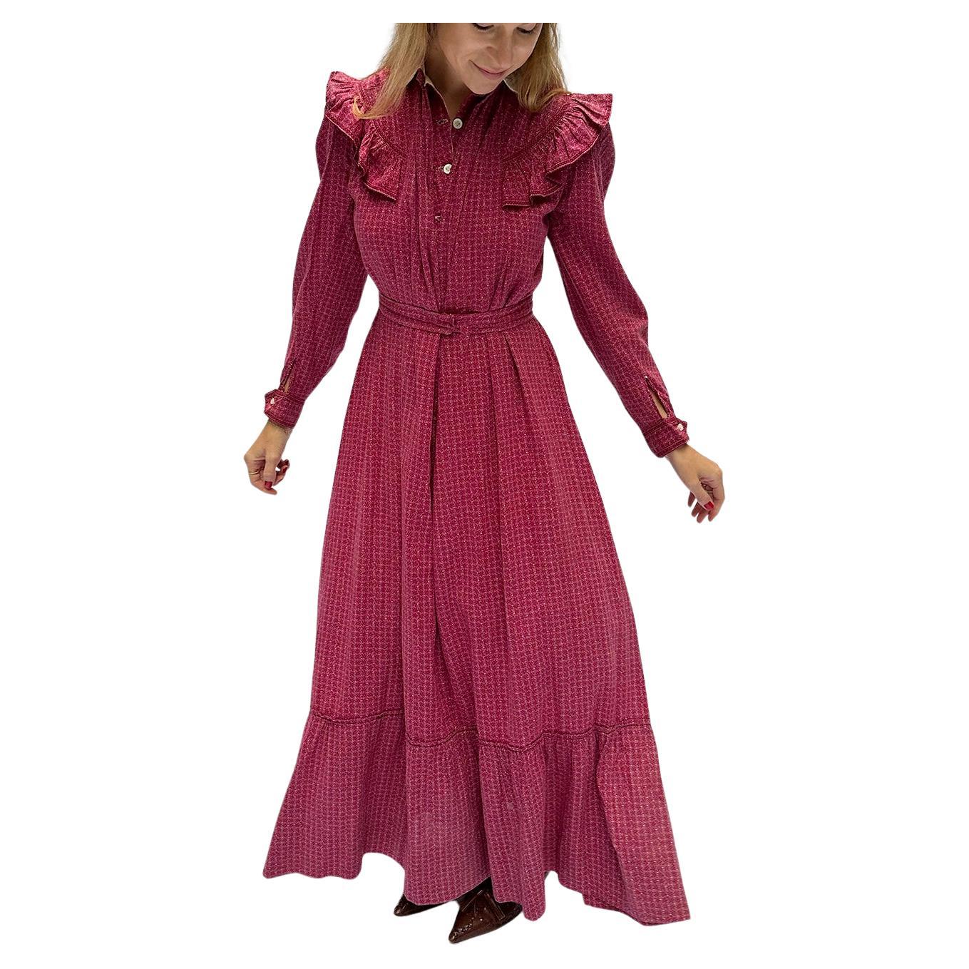 Antique Victorian Calico Dress For Sale