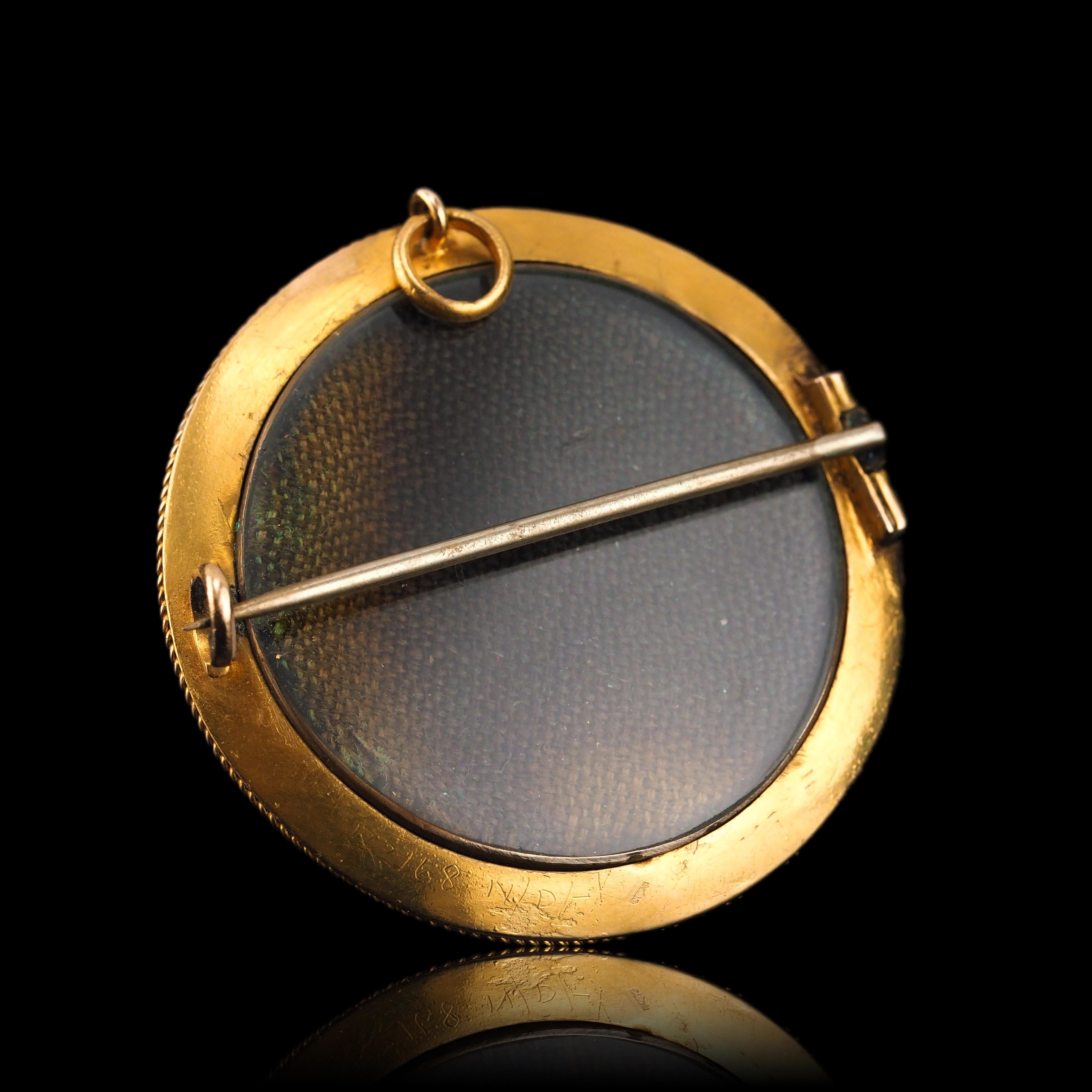 Broche/ collier pendentif victorien ancien camée en or 18 carats, vers 1880 en vente 7