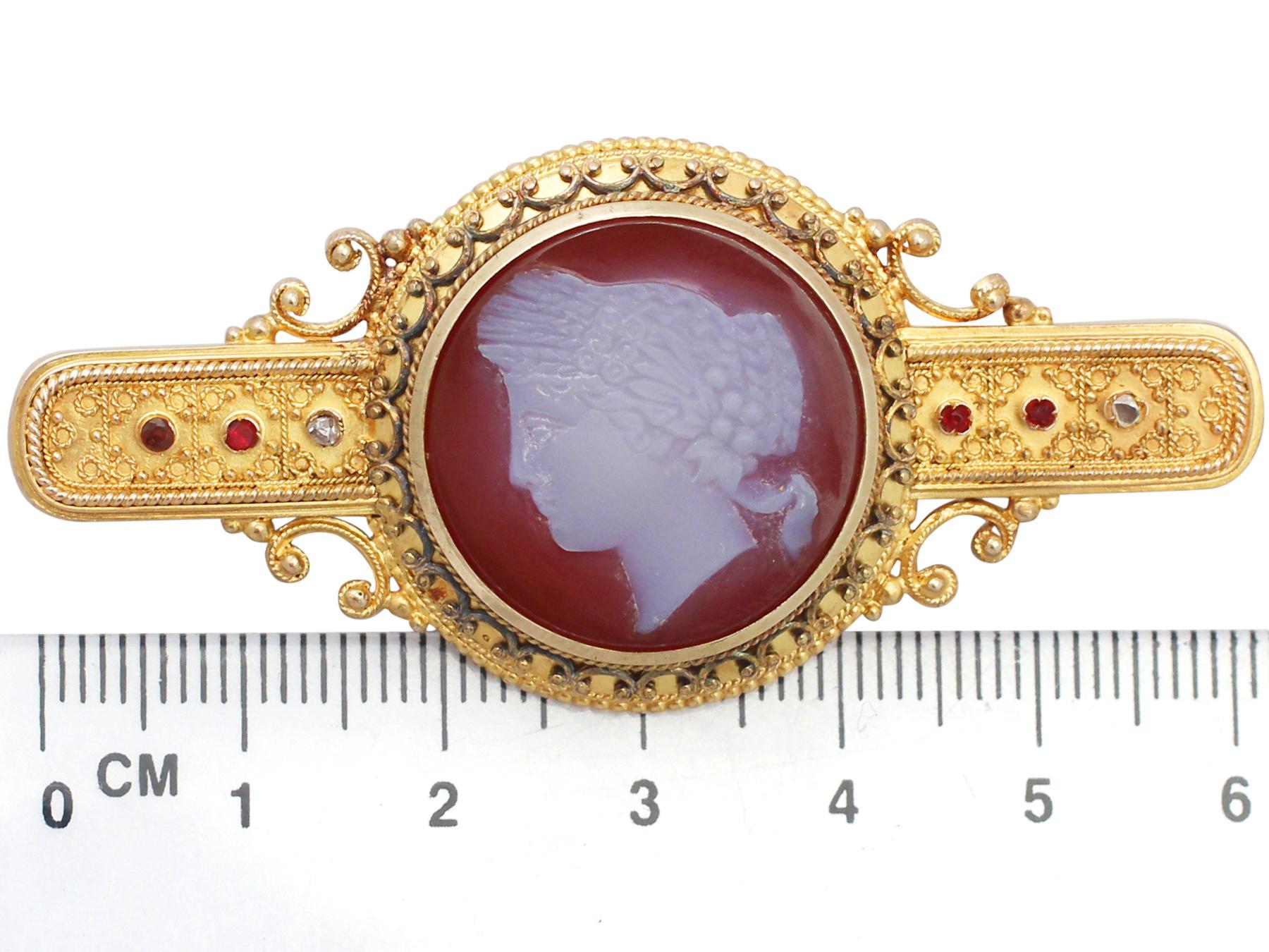 Antique Victorian Cameo Brooch or Locket Yellow Gold 4