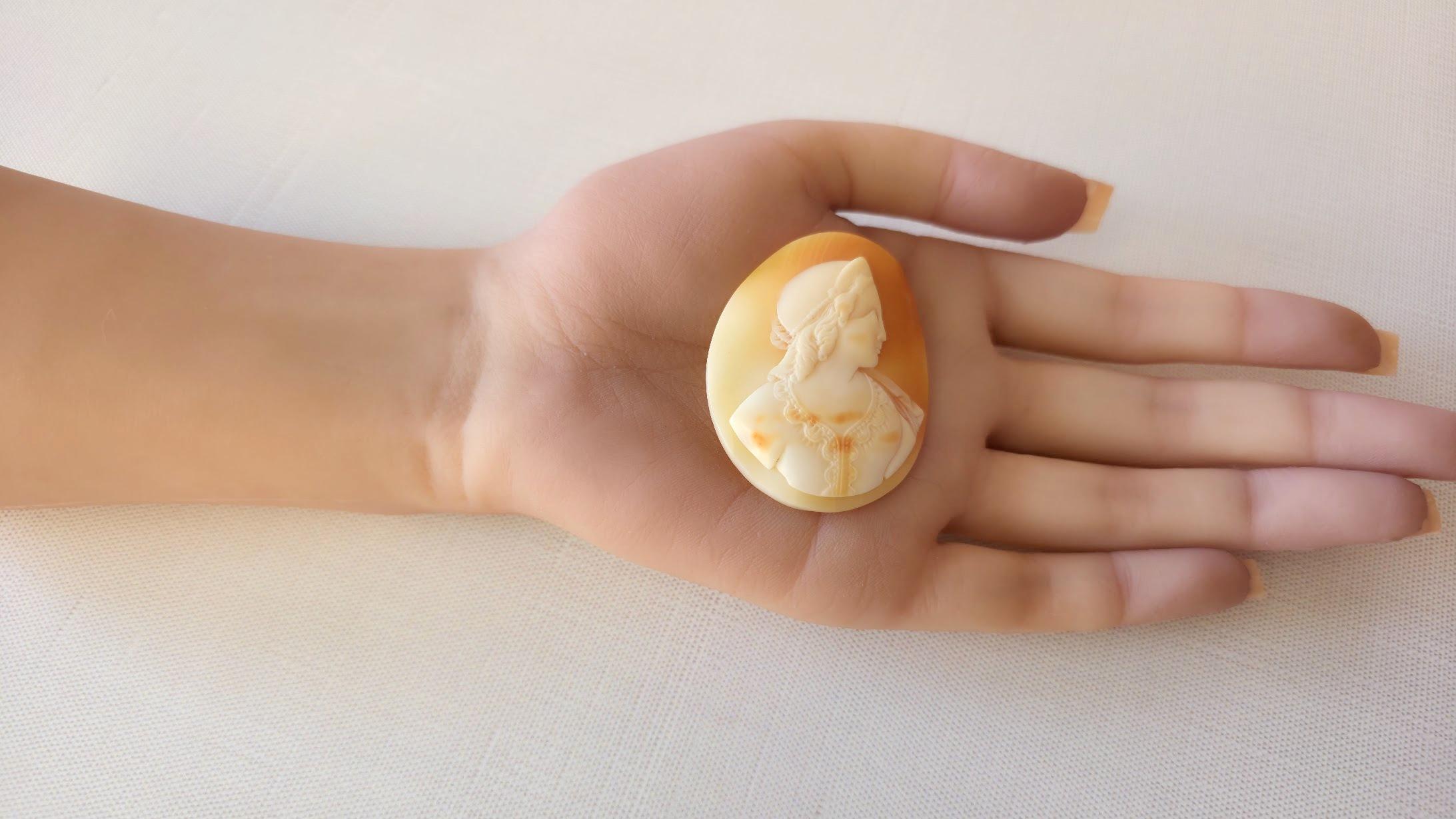 Antique Victorian Cameo Shell Princess For Sale 2
