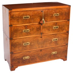 Used Victorian Campaign Era Military Secretaire Chest of Drawers C1840