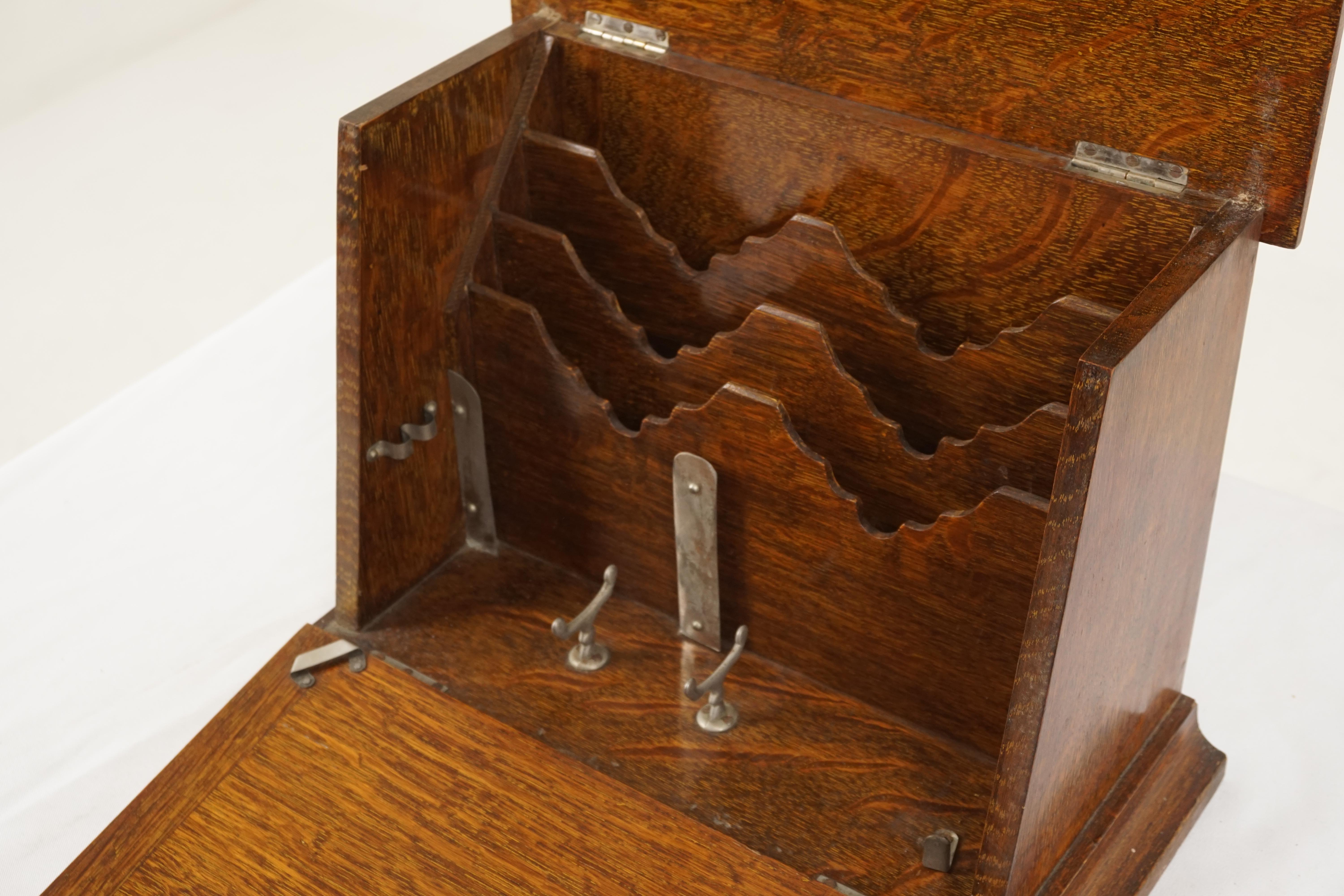Hand-Crafted Antique Victorian Campaign Stationary Box, Fall Front, Scotland, 1890