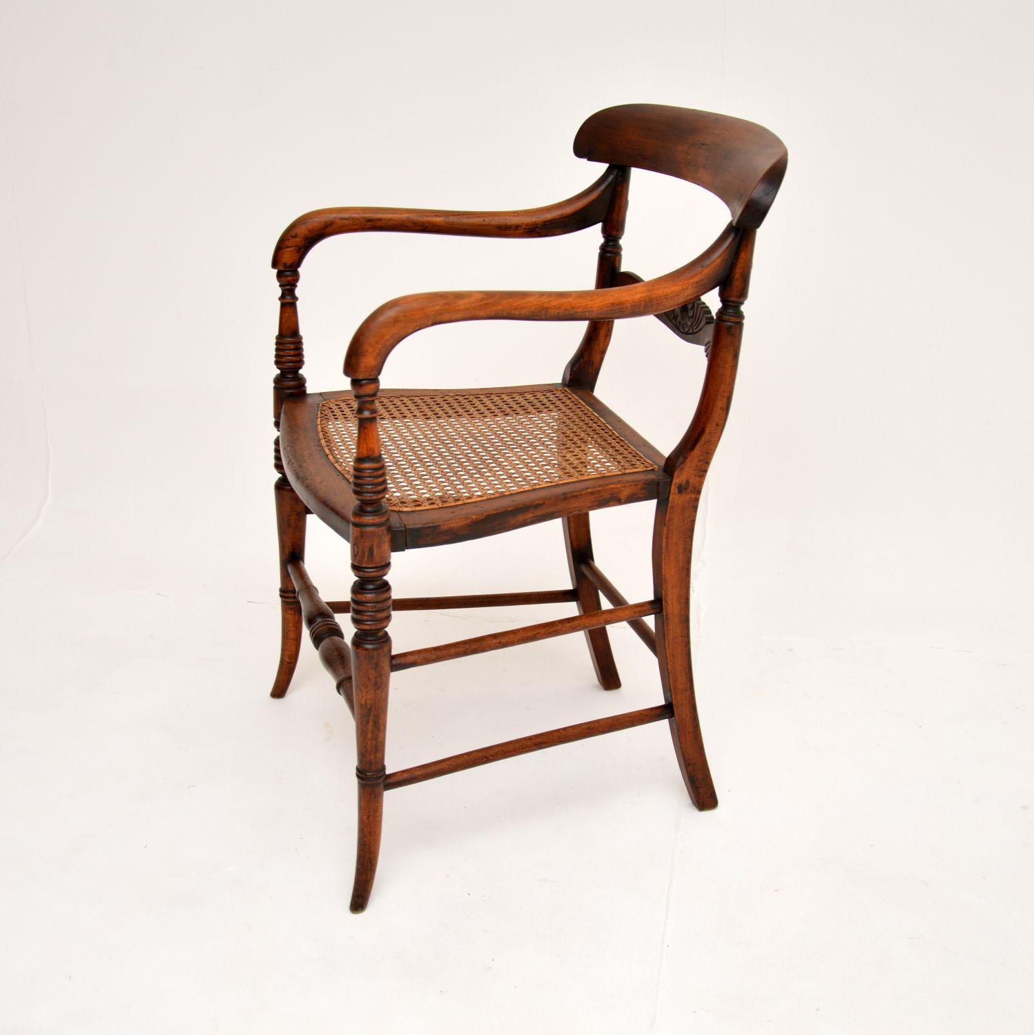 British Antique Victorian Caned Beech Side Chair
