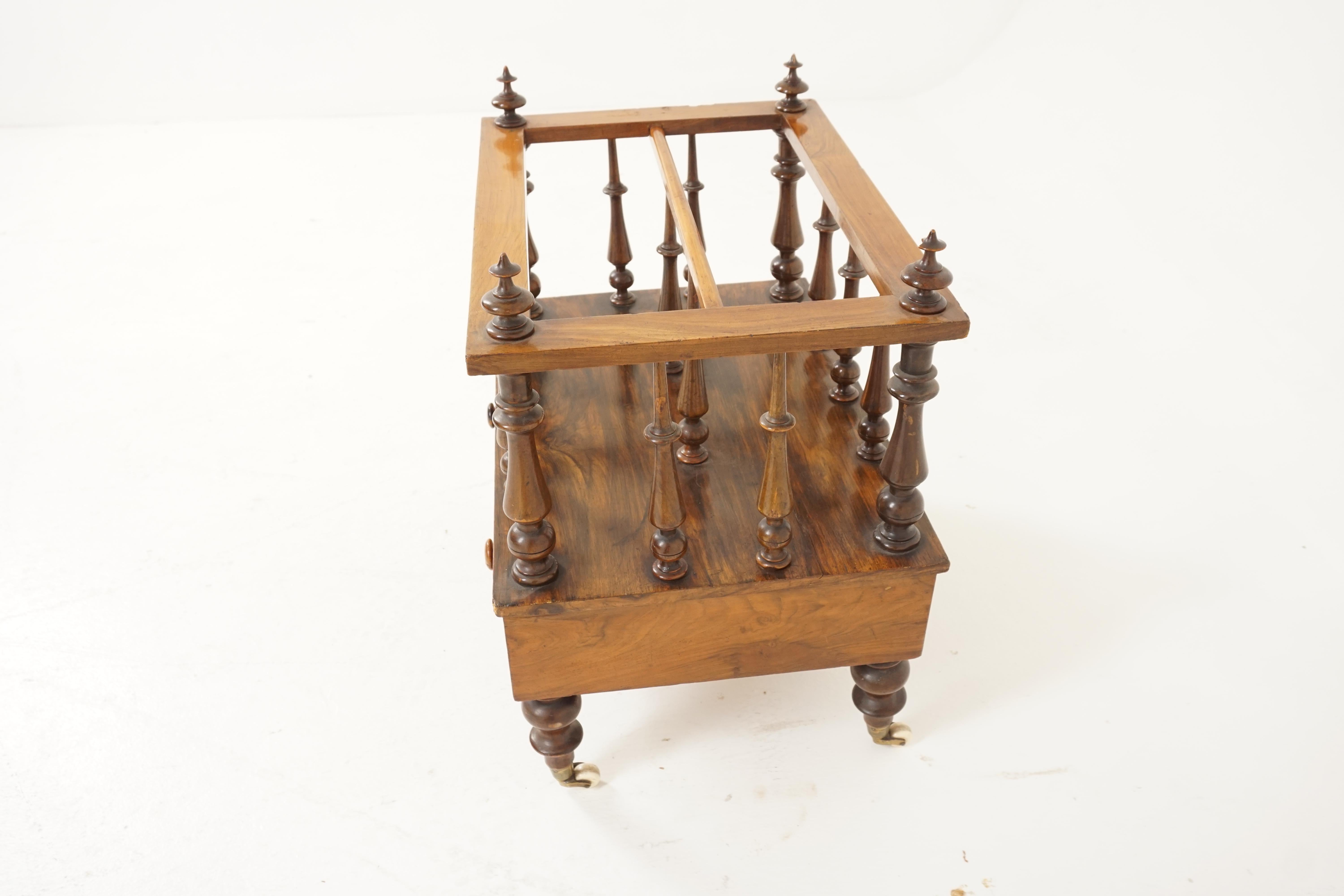 Hand-Crafted Antique Victorian Canterbury Music/Magazine Rack, Wood, Scotland 1870, H316 For Sale