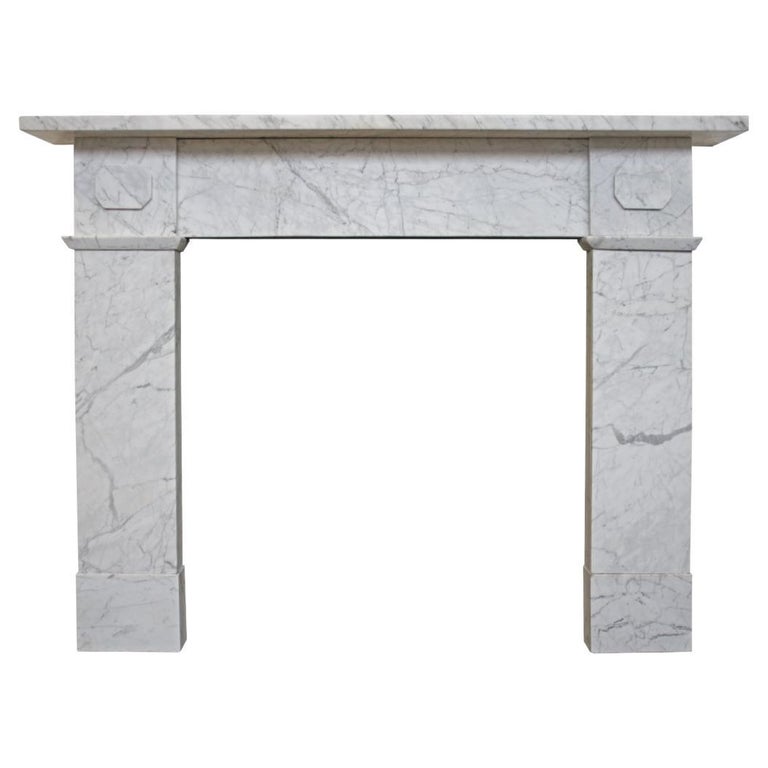 Carrara marble fireplace surround, ca. 1880, offered by Nostalgia