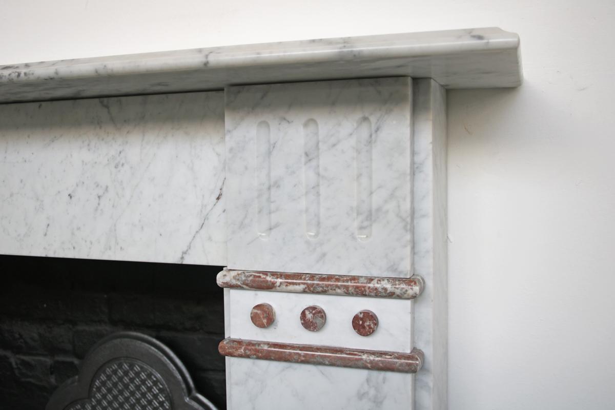 Antique Victorian Carrara Marble Fireplace Surround 6