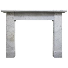 Antique Victorian Carrara Marble Fireplace Surround