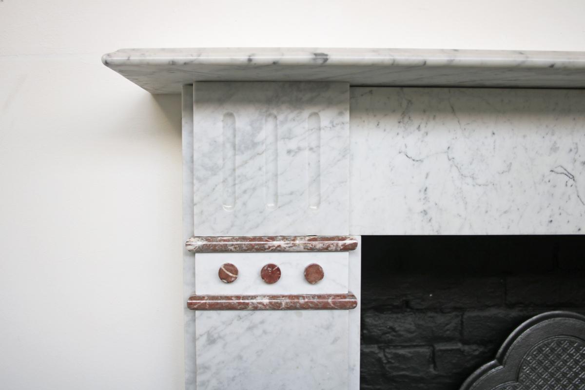 Antique Victorian Carrara Marble Fireplace Surround 1