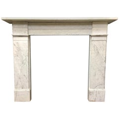 Antique Victorian Carrara Marble Fireplace Surround