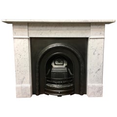 Antique Victorian Carrara Marble Fireplace Surround