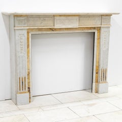 Antique Victorian Carrara Siena Marble Fireplace Surround