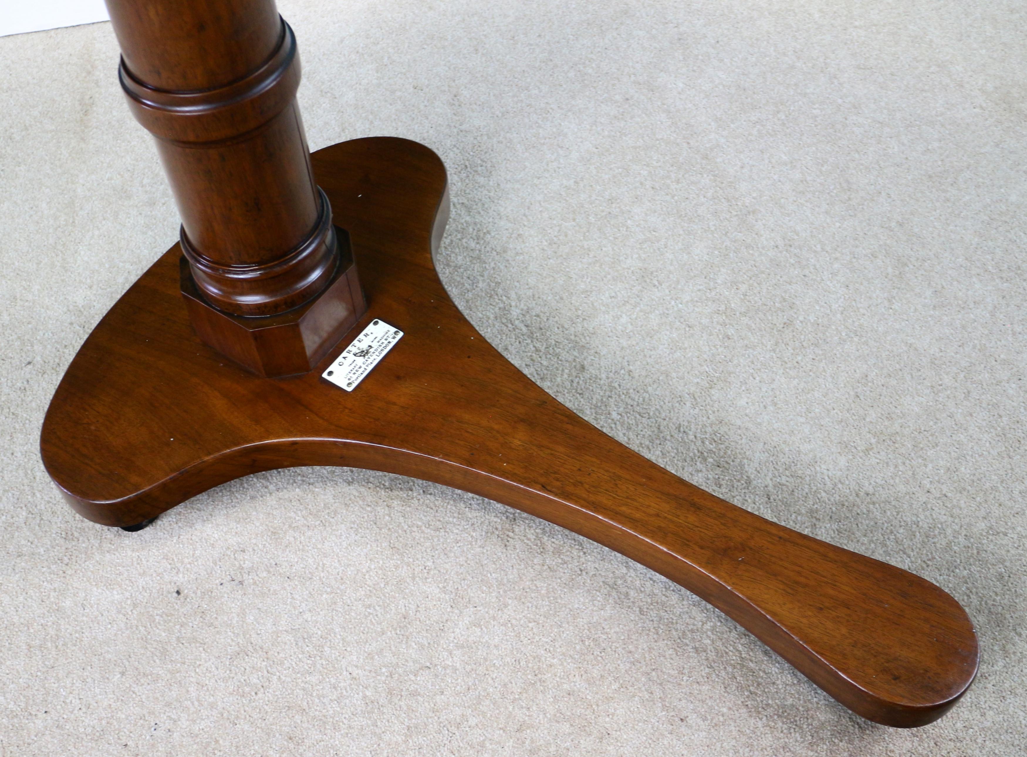 Ancienne table de lecture victorienne en acajou pour lit réglable Carter's Patent London en vente 4