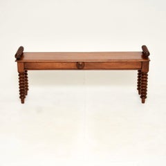 Antique Victorian Carved Bench