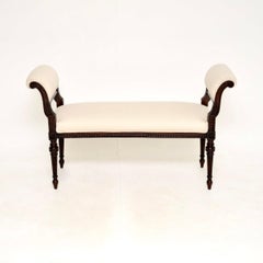 Antique Victorian Carved Bench / Stool by Waring and Gillows