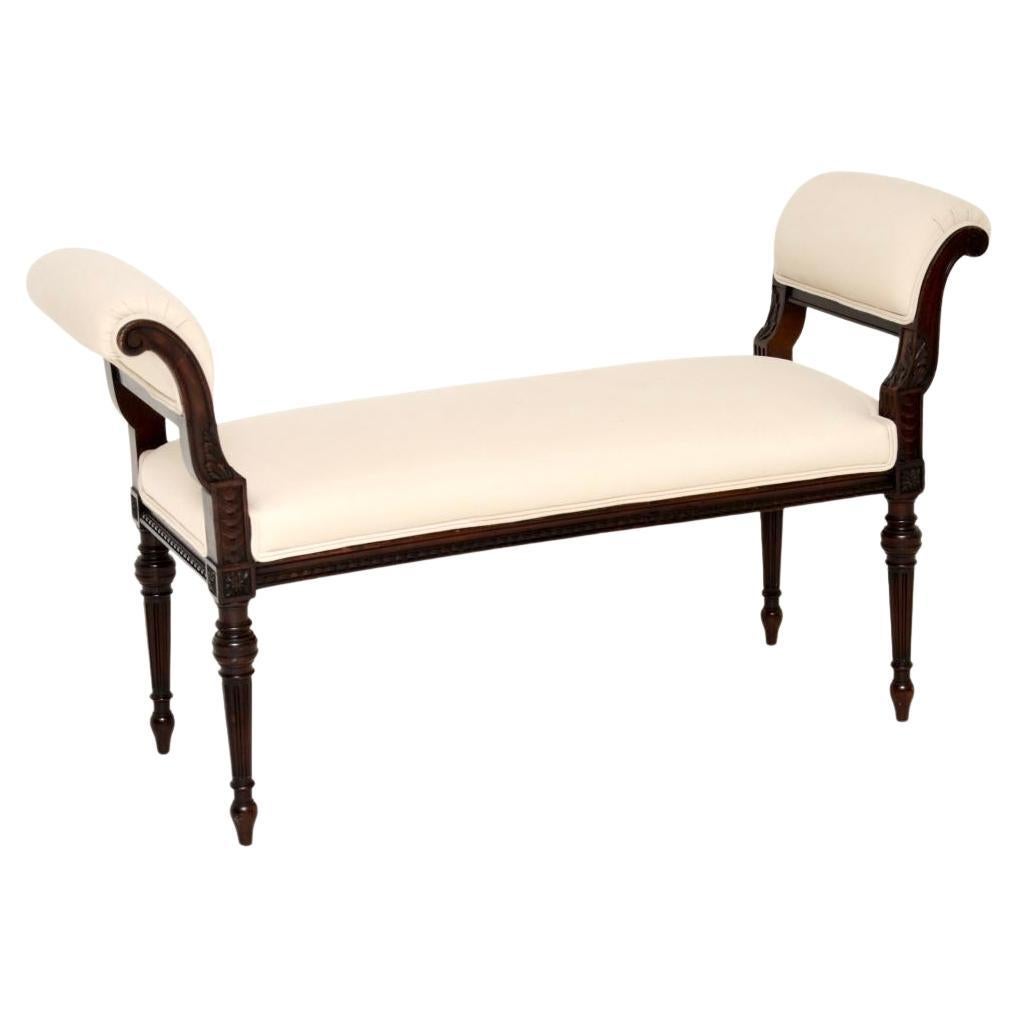 Antique Victorian Carved Bench / Stool by Waring and Gillows