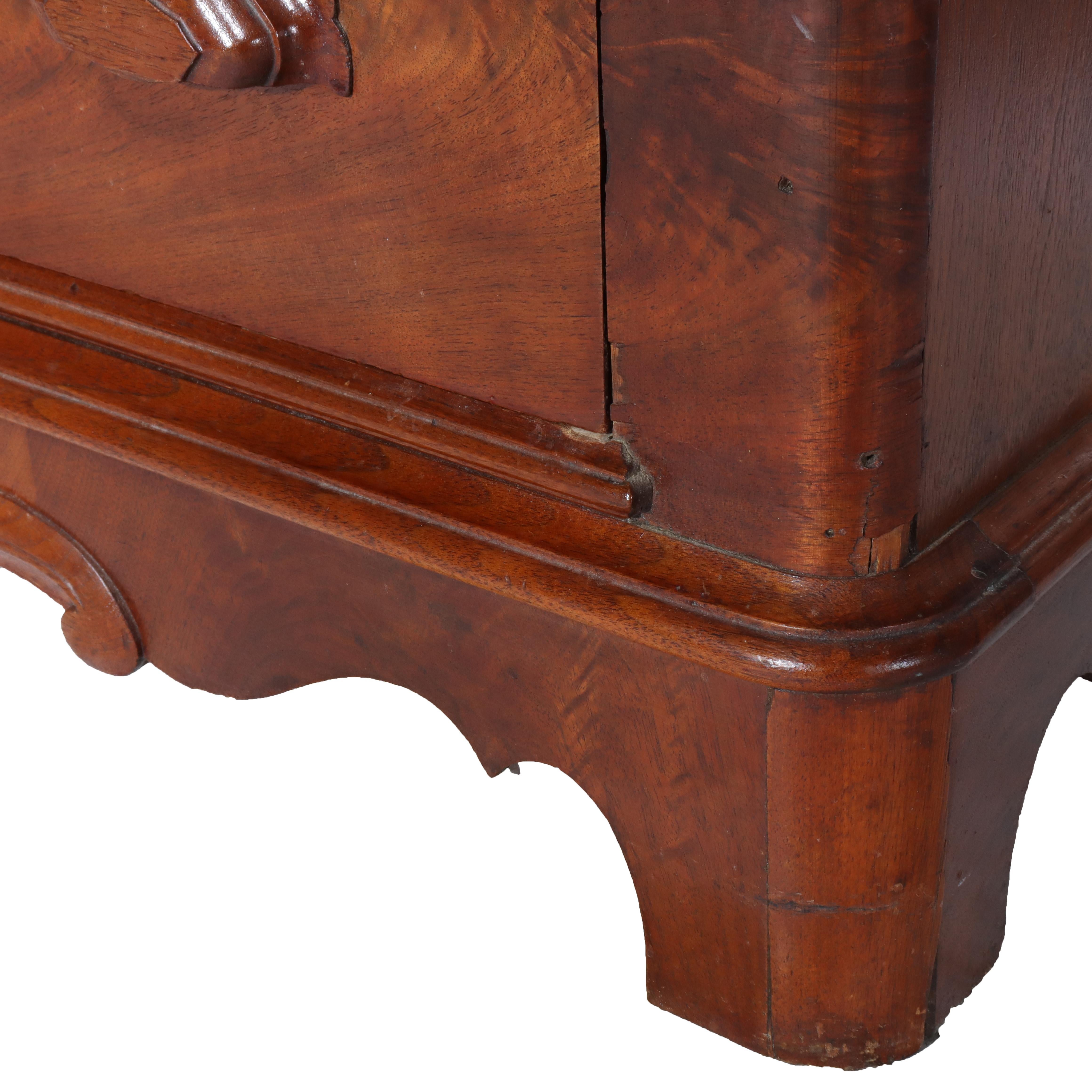 Antike viktorianische geschnitzt Flamme Mahagoni fünf Schublade Brust C1880 im Angebot 6