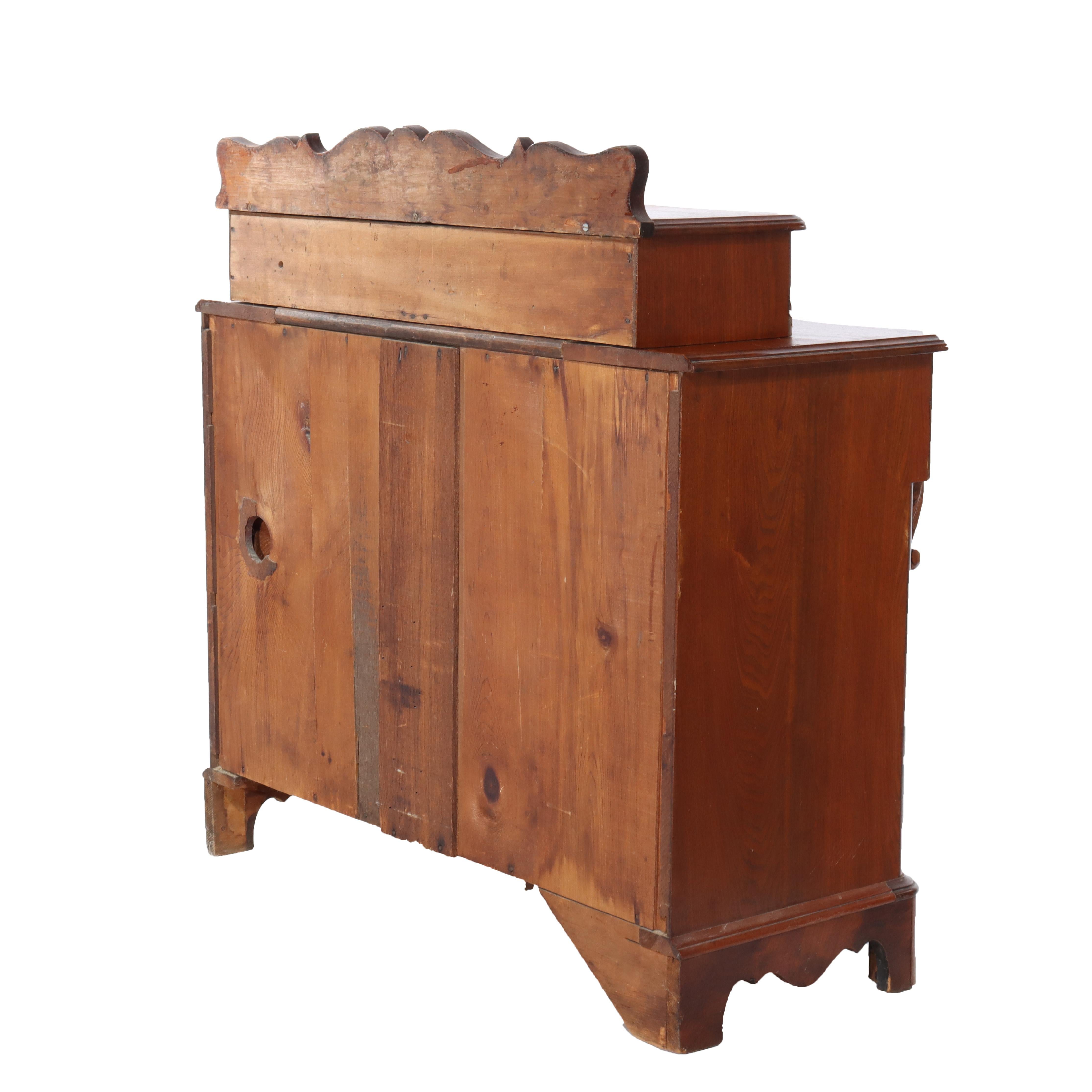 Antike viktorianische geschnitzt Flamme Mahagoni fünf Schublade Brust C1880 im Angebot 11