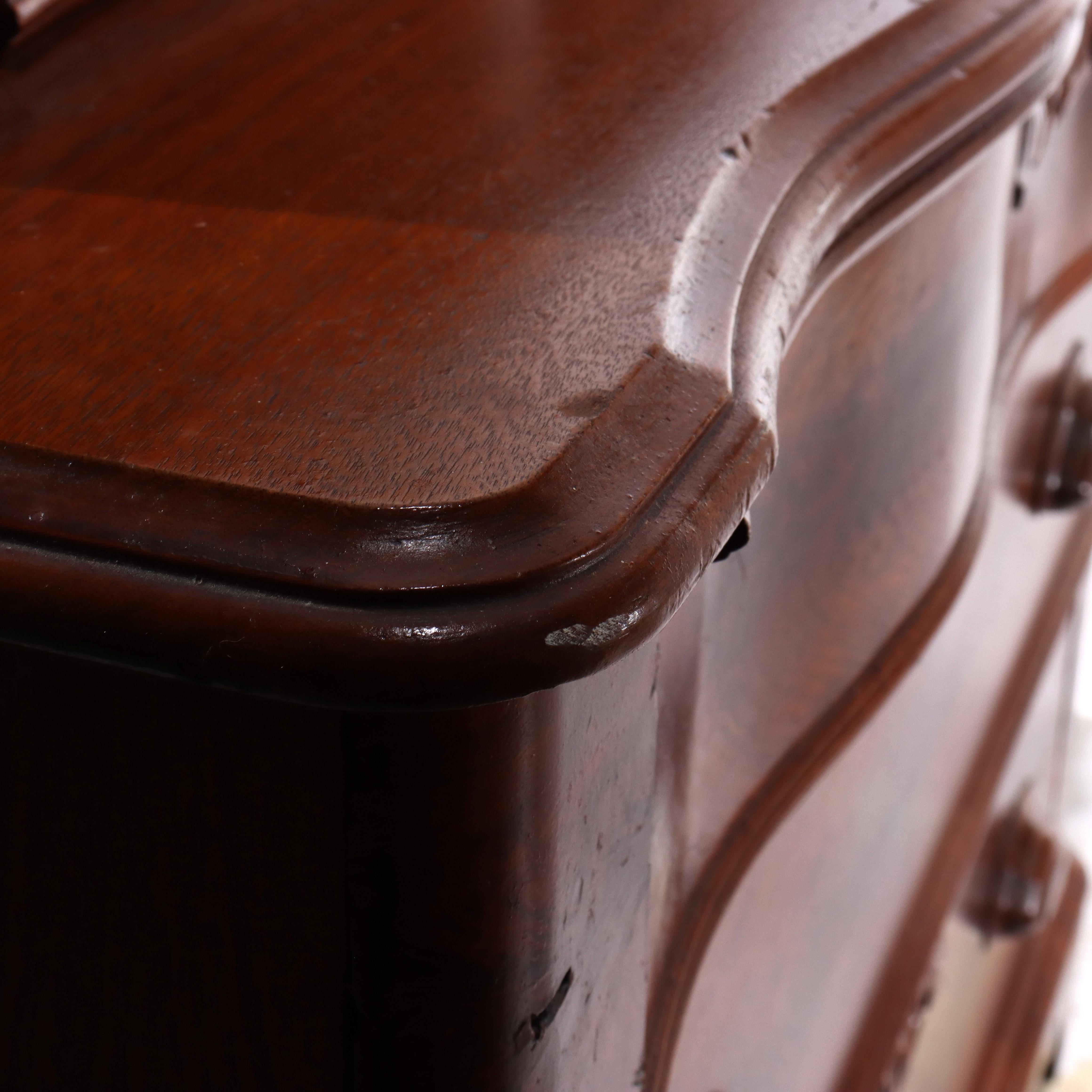 Antike viktorianische geschnitzt Flamme Mahagoni fünf Schublade Brust C1880 im Angebot 12