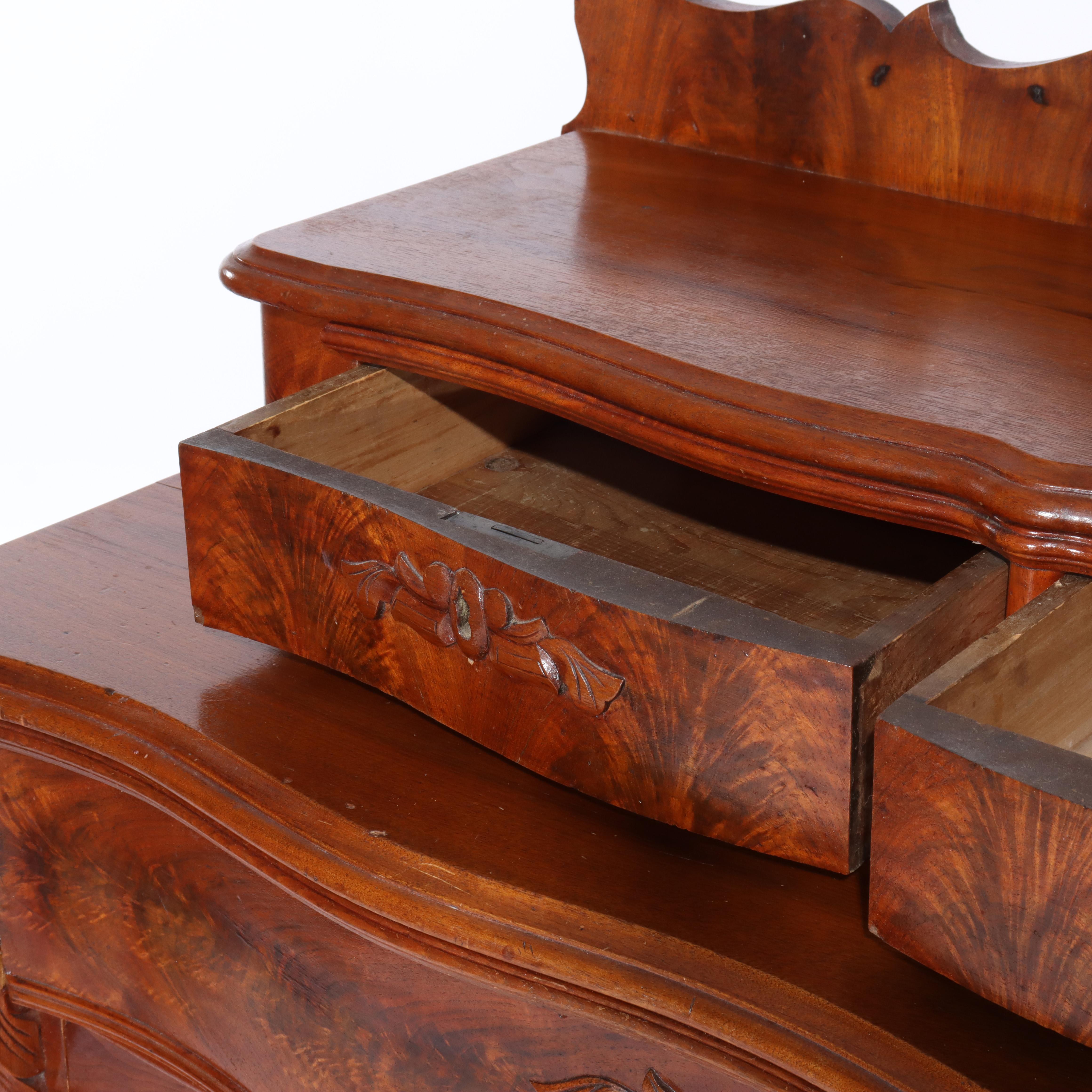 Antike viktorianische geschnitzt Flamme Mahagoni fünf Schublade Brust C1880 (19. Jahrhundert) im Angebot