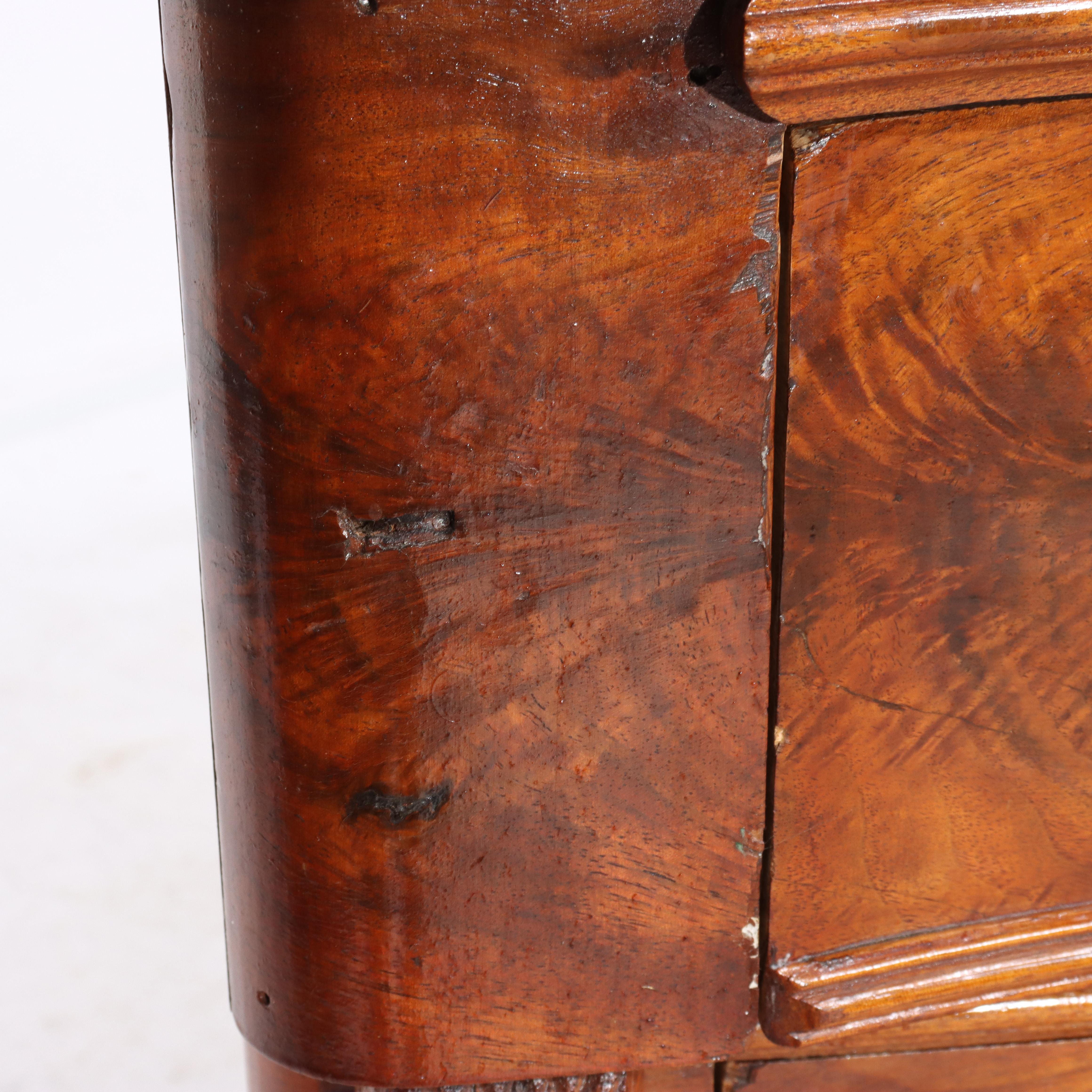 Antike viktorianische geschnitzt Flamme Mahagoni fünf Schublade Brust C1880 im Angebot 3