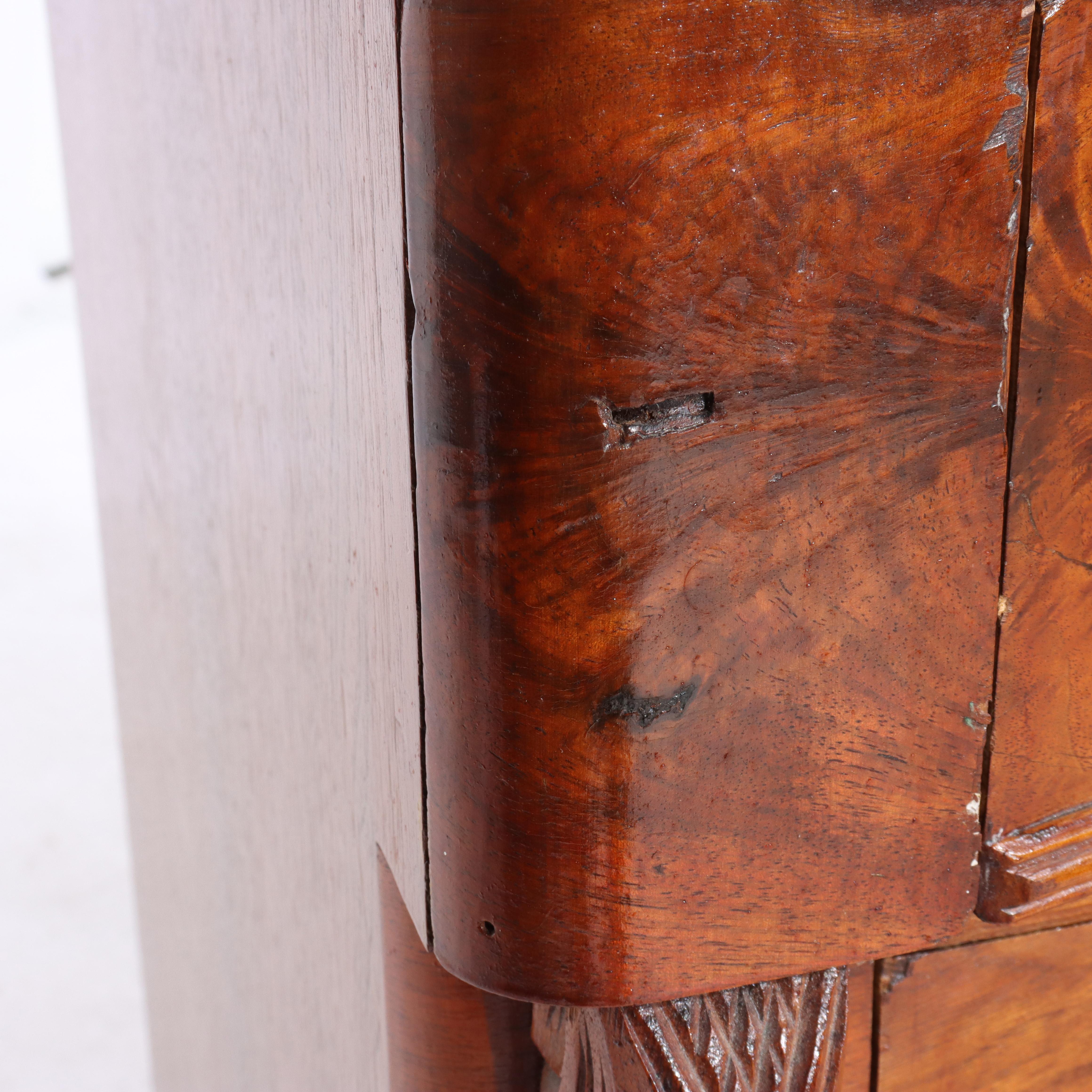 Antike viktorianische geschnitzt Flamme Mahagoni fünf Schublade Brust C1880 im Angebot 4