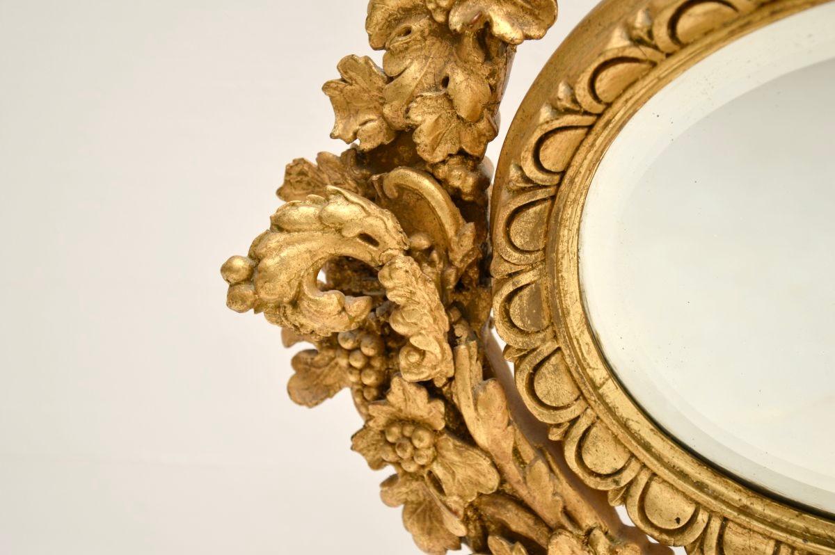 High Victorian Antique Victorian Carved Giltwood Vanity Mirror For Sale
