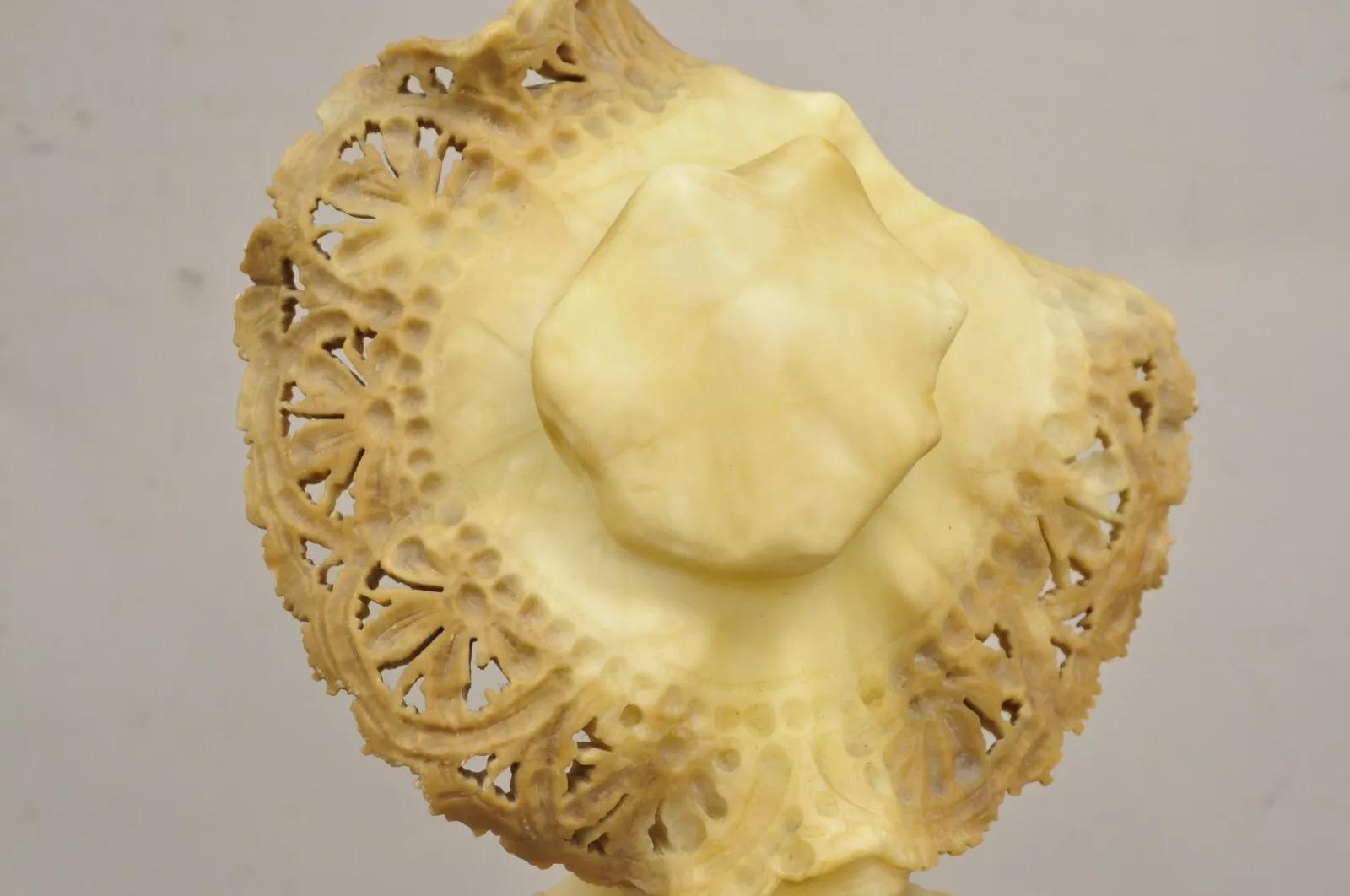 Antico Vittoriano Scolpito Italiano Busto di Donna in Alabastro Statua att Adolfo Cipriani in vendita 4