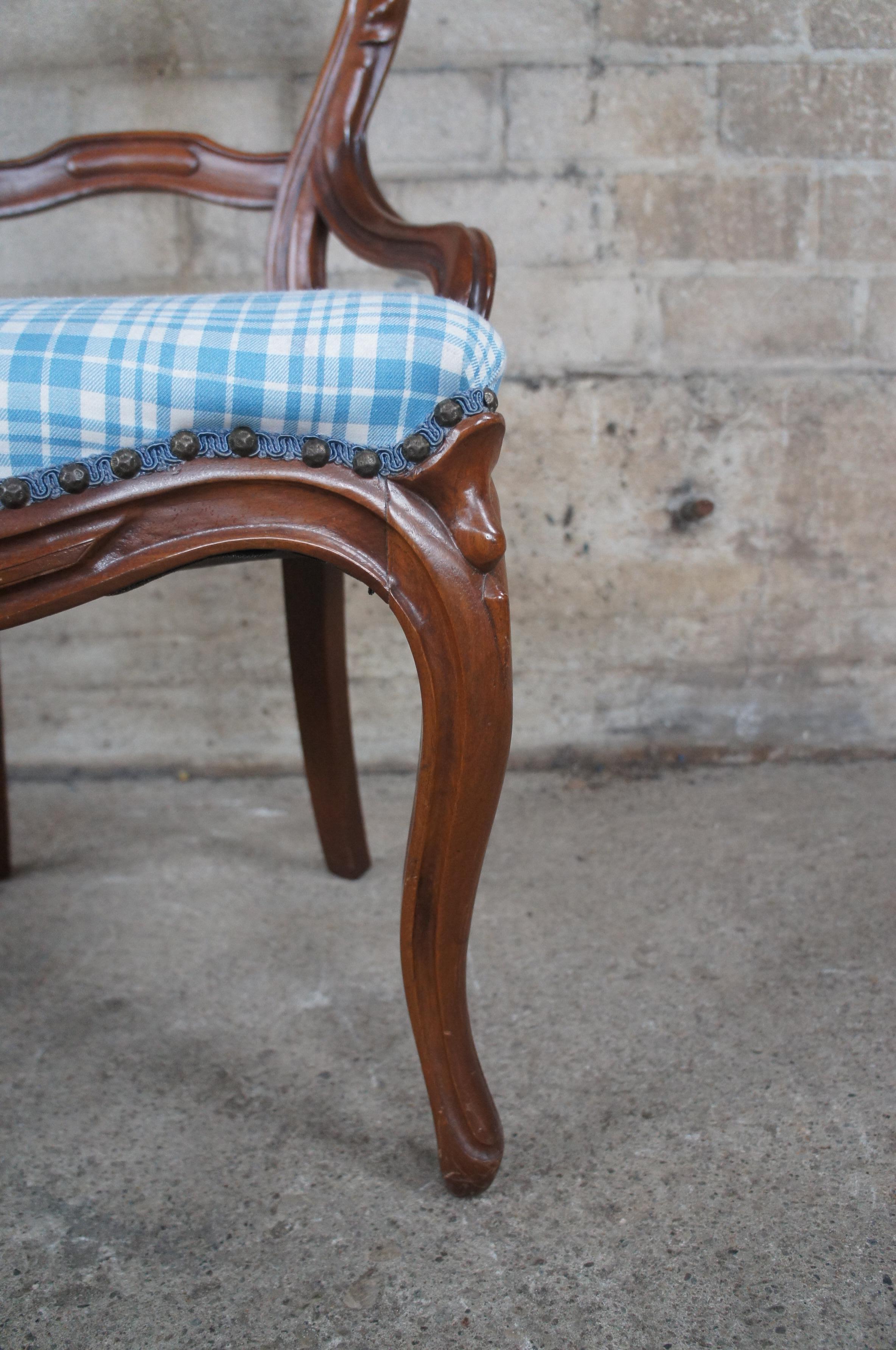 Antique Victorian Carved Mahogany Balloon Back Occasional Side Chair Paid Seat 5