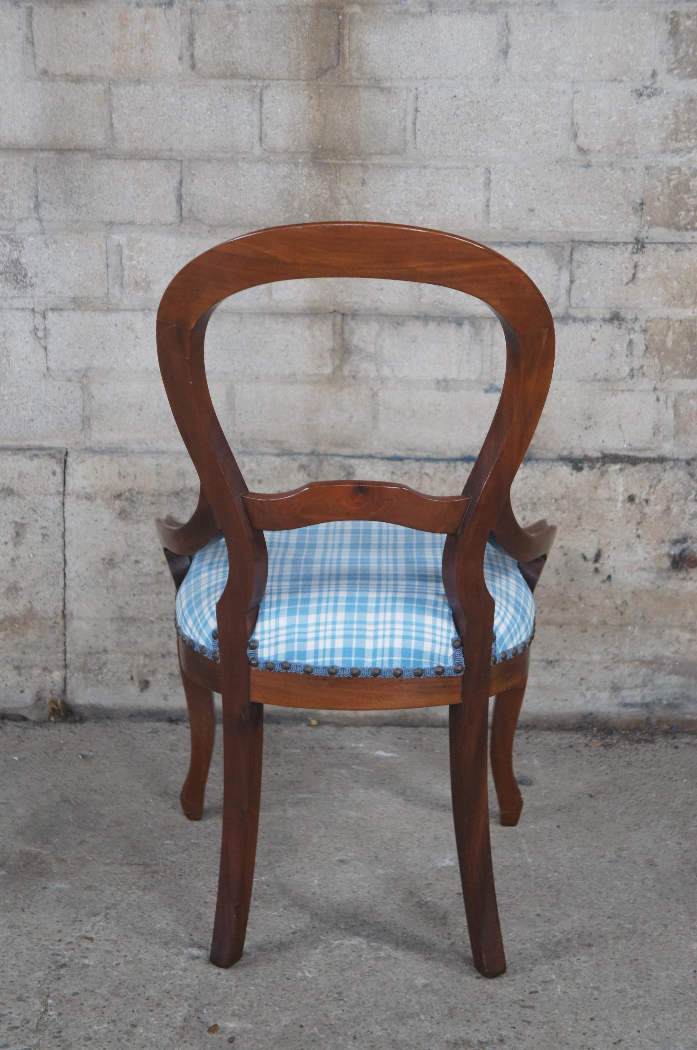 Upholstery Antique Victorian Carved Mahogany Balloon Back Occasional Side Chair Paid Seat
