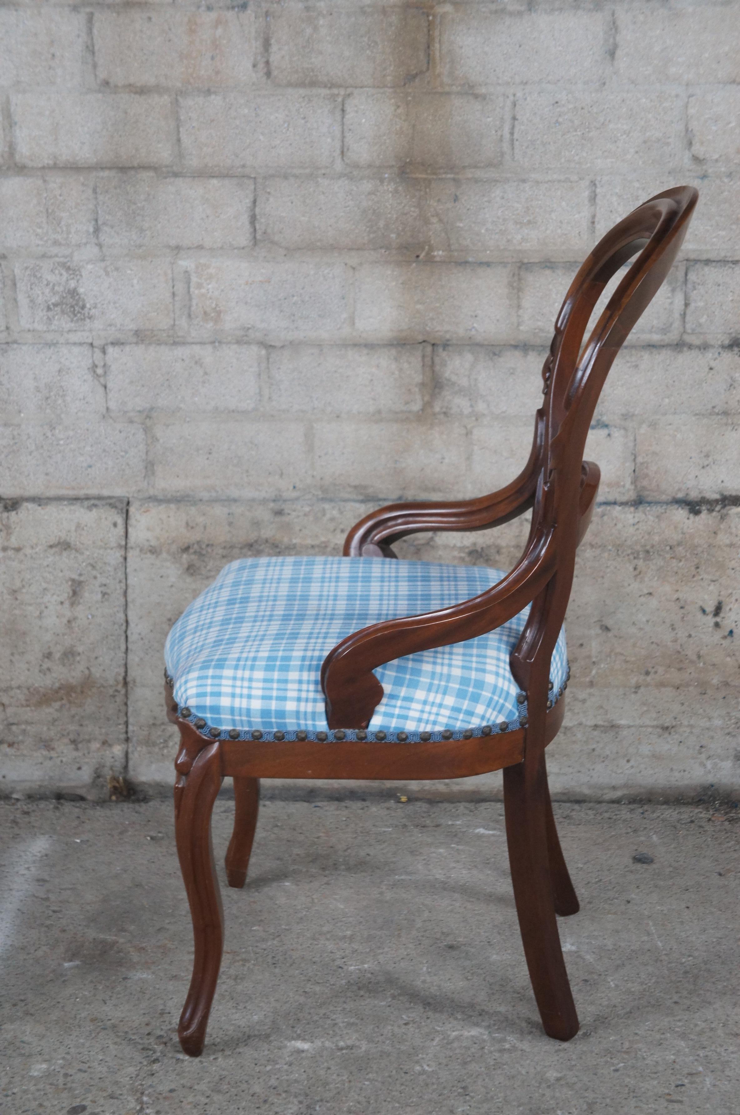 Antique Victorian Carved Mahogany Balloon Back Occasional Side Chair Paid Seat 1